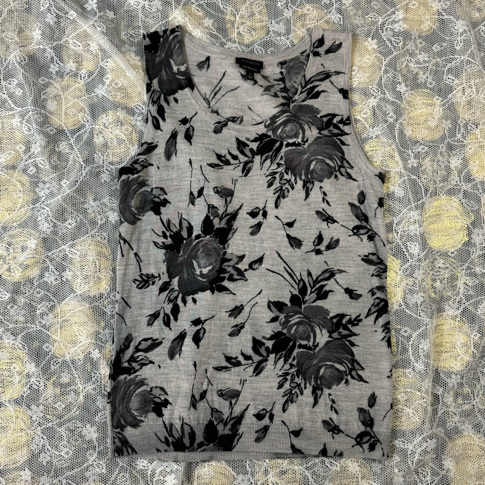 Wool Floral Tank Top